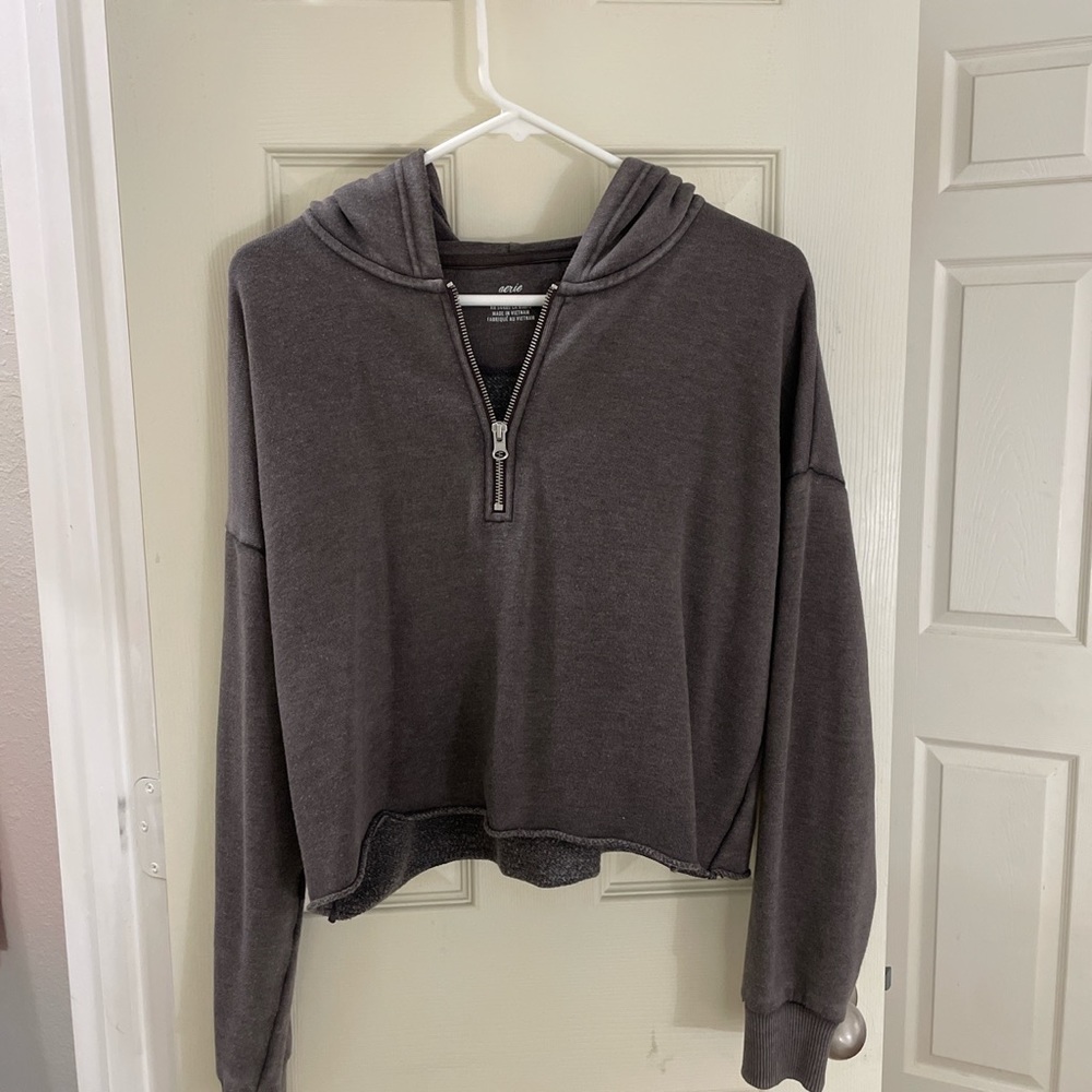 Aerie Cropped 1/4 Zip Hoodie
